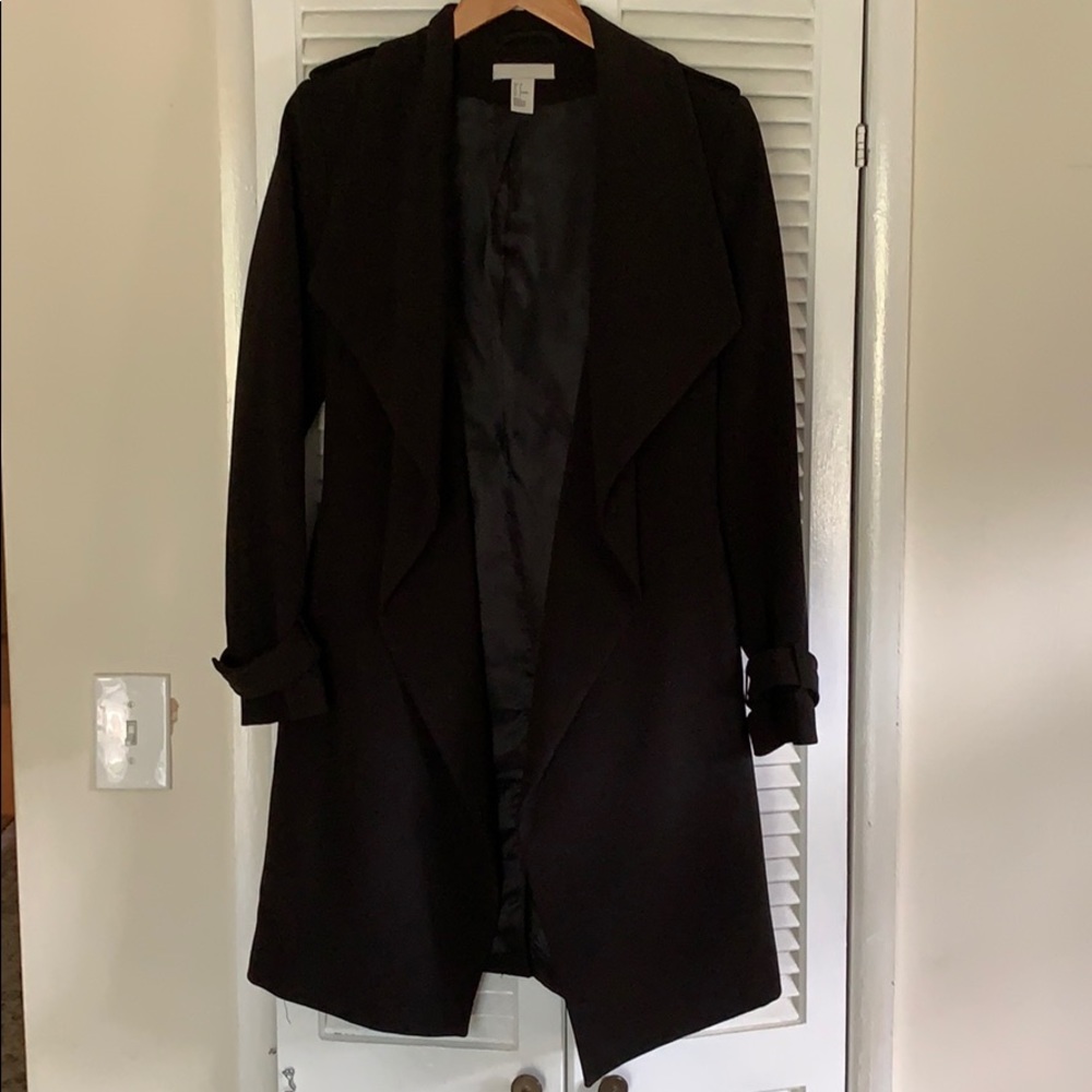 H&M black belted duster